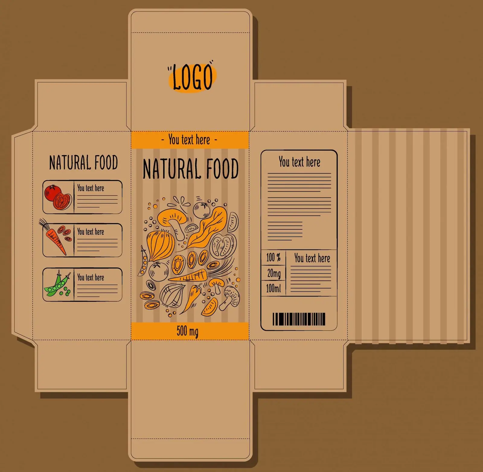 3D visualization of a food package, rendered from the print file.